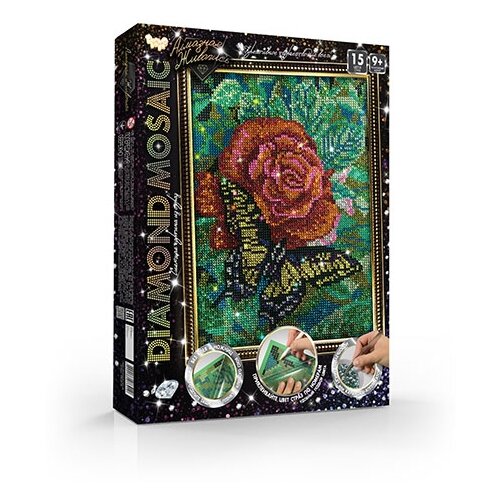 Danko Toys Набор алмазной вышивки Diamond Mosaic Роза с бабочкой (DM-02-08)