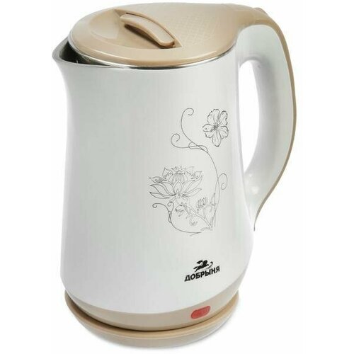 Чайник электрический Добрыня DO-1244 пластик колба металл 18 л 1800 Вт белый 284200₽
