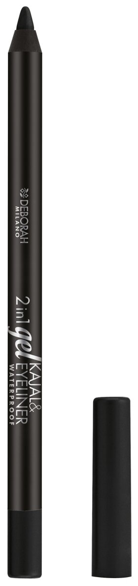 DEBORAH Карандаш для век 2 in 1 Gel Kajal & Eyeliner Pencil, оттенок 01 черный