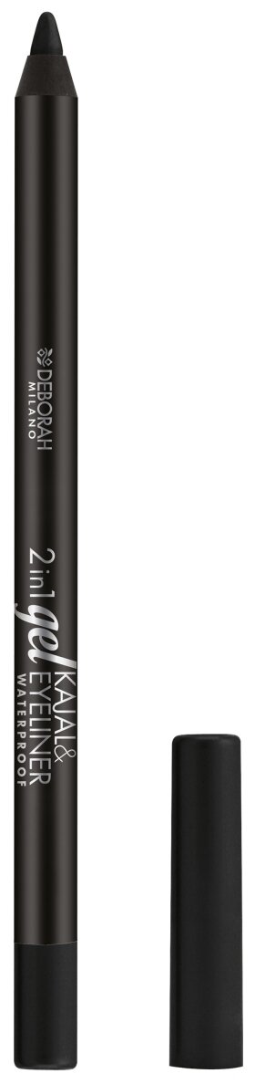 DEBORAH MILANO Карандаш для век гелевый 2 in 1 Gel Kajal & Eyeliner Pencil, 1,4 г, 01 Черный