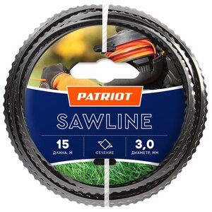 Леска Patriot ф3.0мм х15м Sawline квадрат 805403311