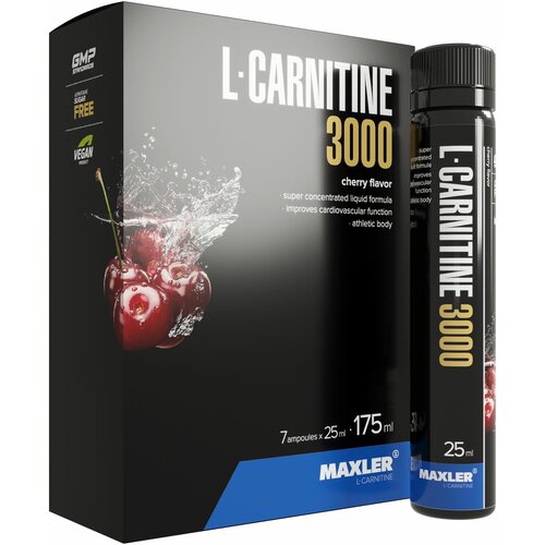 Maxler L-карнитин Comfortable Shape 3000, вишня l carnitine 3000 14 ампул 25 мл blueberry raspberry черника малина