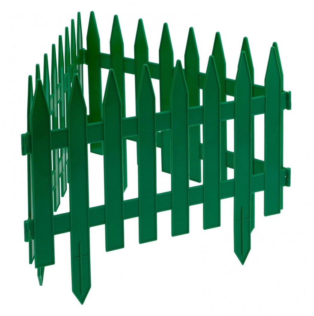 Забор декоративный Palisad Классика, 28 x 300 см, 7 секций, зеленый