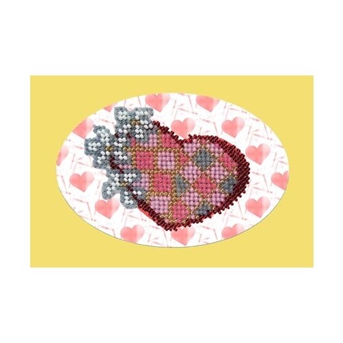 фото Набор для вышивания бисером "валентинка с цветами", 10х15 см, арт. 109от вышивальная мозаика