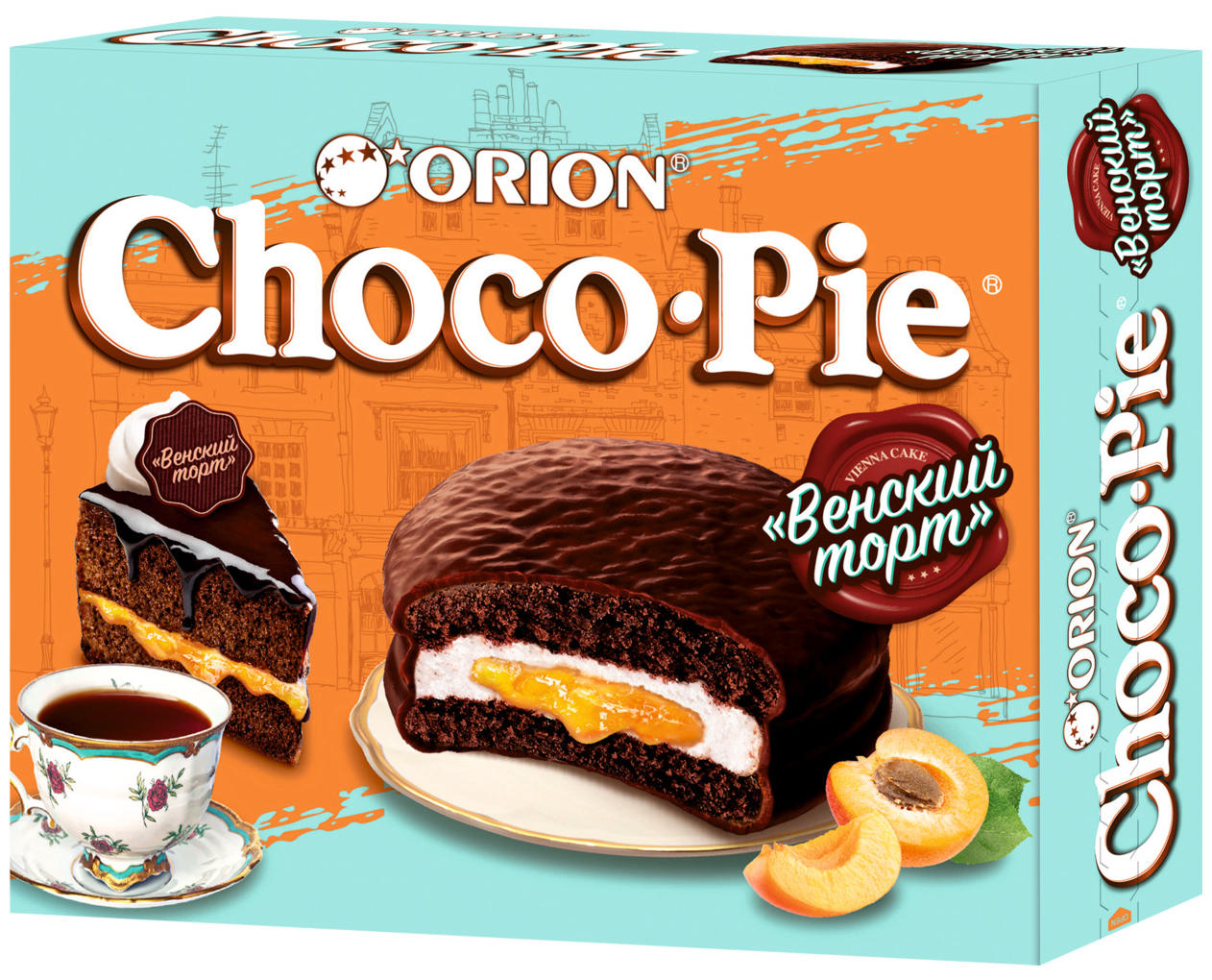 Мучное кондитерское изделие в глазури "Choco Pie VIENNA CAKE " ("Чоко Пай "Венский торт"") 360 гр - фотография № 1