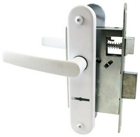 фото Замок врезной с ручками ЗВ9 классика (белый) птимаш