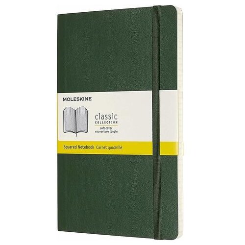 Блокнот Moleskine Classic Soft Large 130x210, 96 листов, зеленый, цвет бумаги бежевый