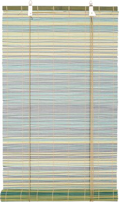 Рулонные шторы ПраймДекор, бамбук, микс сине-зеленый, 50х160