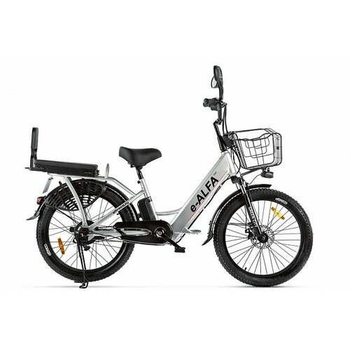 Велогибрид Green City e-ALFA fatbike 2161, серебристый, 500 Вт, 35 км/ч, 40км, АКБ 48V/10.4Ah, макс. 130кг, вес 36кг. GNCITY-EALFAFAT-SIL