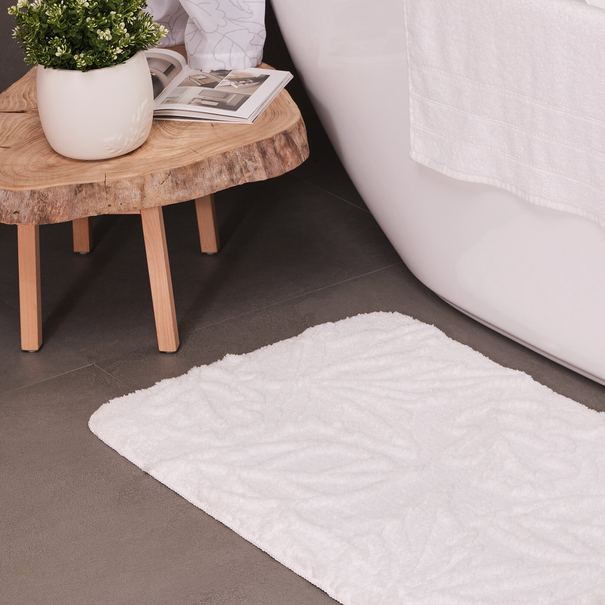 Мягкий коврик Shelest для ванной комнаты 50х80 см, цвет белый