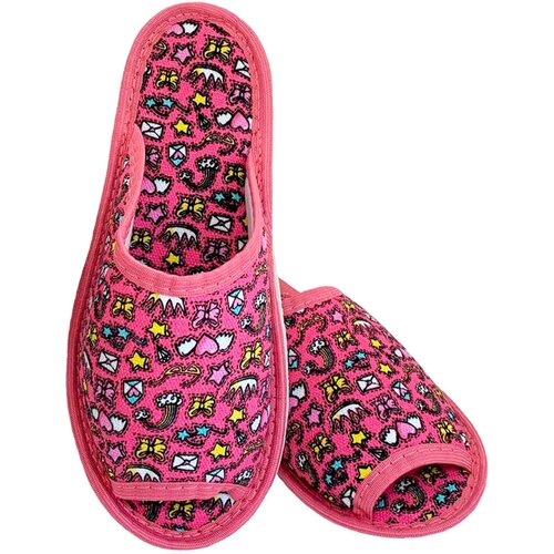 фото Тапочки ivshoes с-6жшо-мр, текстиль, нескользящая подошва, размер 40-41, розовый, желтый