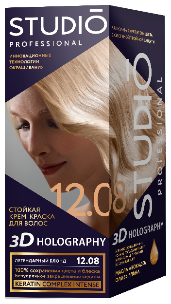 Essem Hair Studio Professional 3D Holography стойкая крем-краска для волос, 3.4 горький шоколад, 115 мл