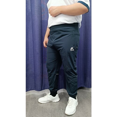 Беговые брюки, размер 4XL(54), синий