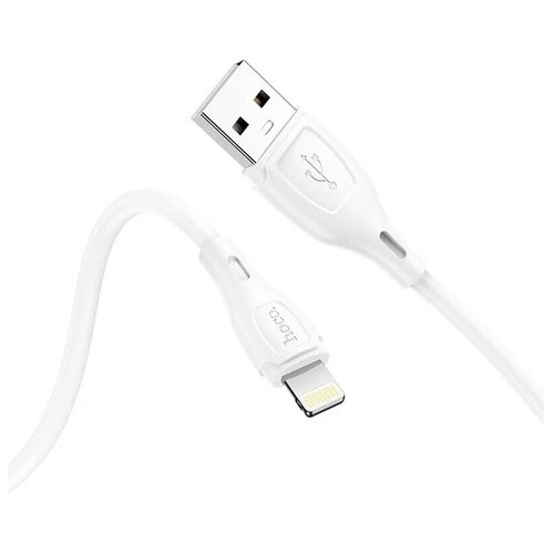 Кабель USB HOCO X61 Ultimate silicone для Lightning, 2.4 A, длина 1.0 м, белый phone case for iphone 11 12 13 pro max 12 13 mini x xr xs max 7 8 plus 6s 6 plus se 2020 advanced silicone soft tpu funda cover