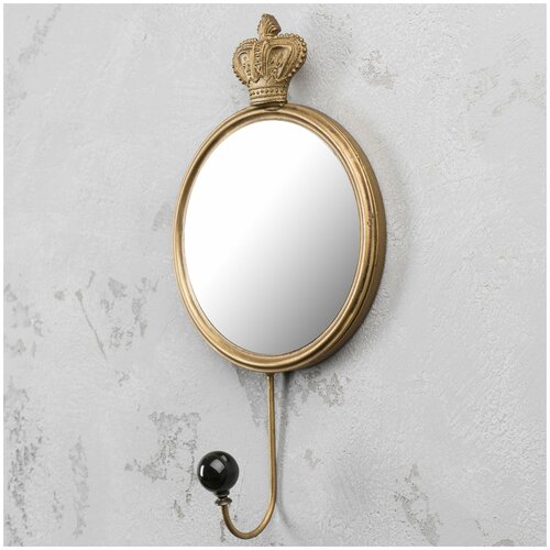 Настенный однорожковый крючок-вешалка Small Hook With Mirror And Crown