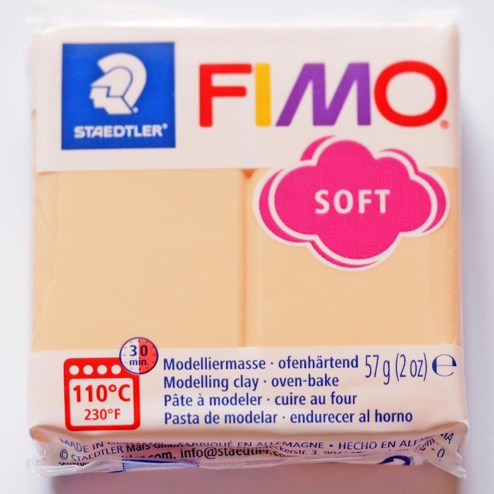 Полимерная глина Fimo Soft 8020-405 персик (peach) 56 г, цена за 1 шт.