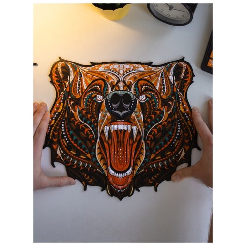 фото Деревянный пазл «сказочный медведь» 33 x 30 см средний woody puzzle