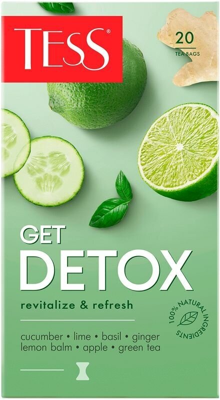 Чай зеленый Tess Get Detox Revitalize & Refresh в пакетиках, 20 шт