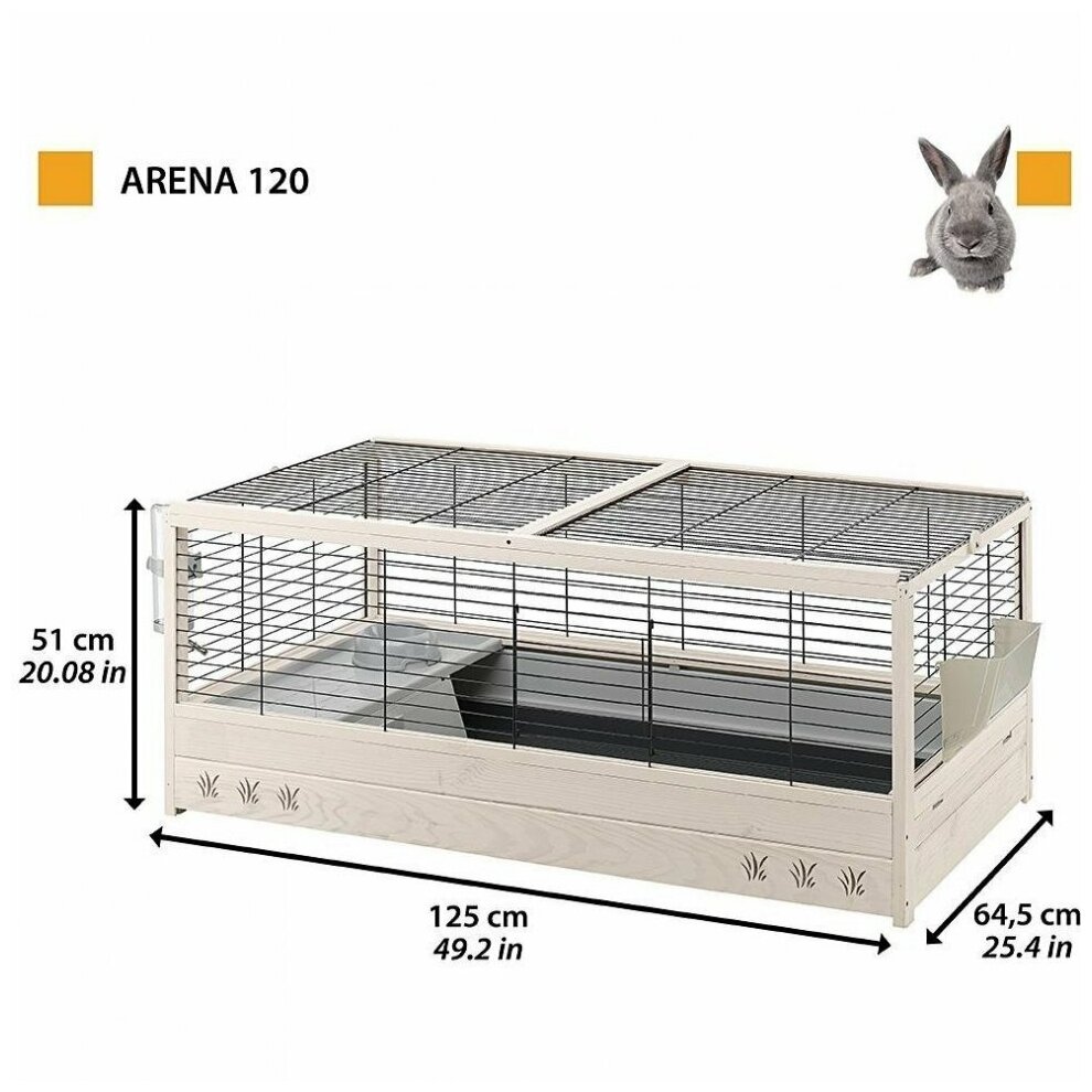 Клетка для грызунов, кроликов Ferplast Arena 120 125х64.5х51 см 125 см 64.5 см 51 см бежевый - фотография № 7