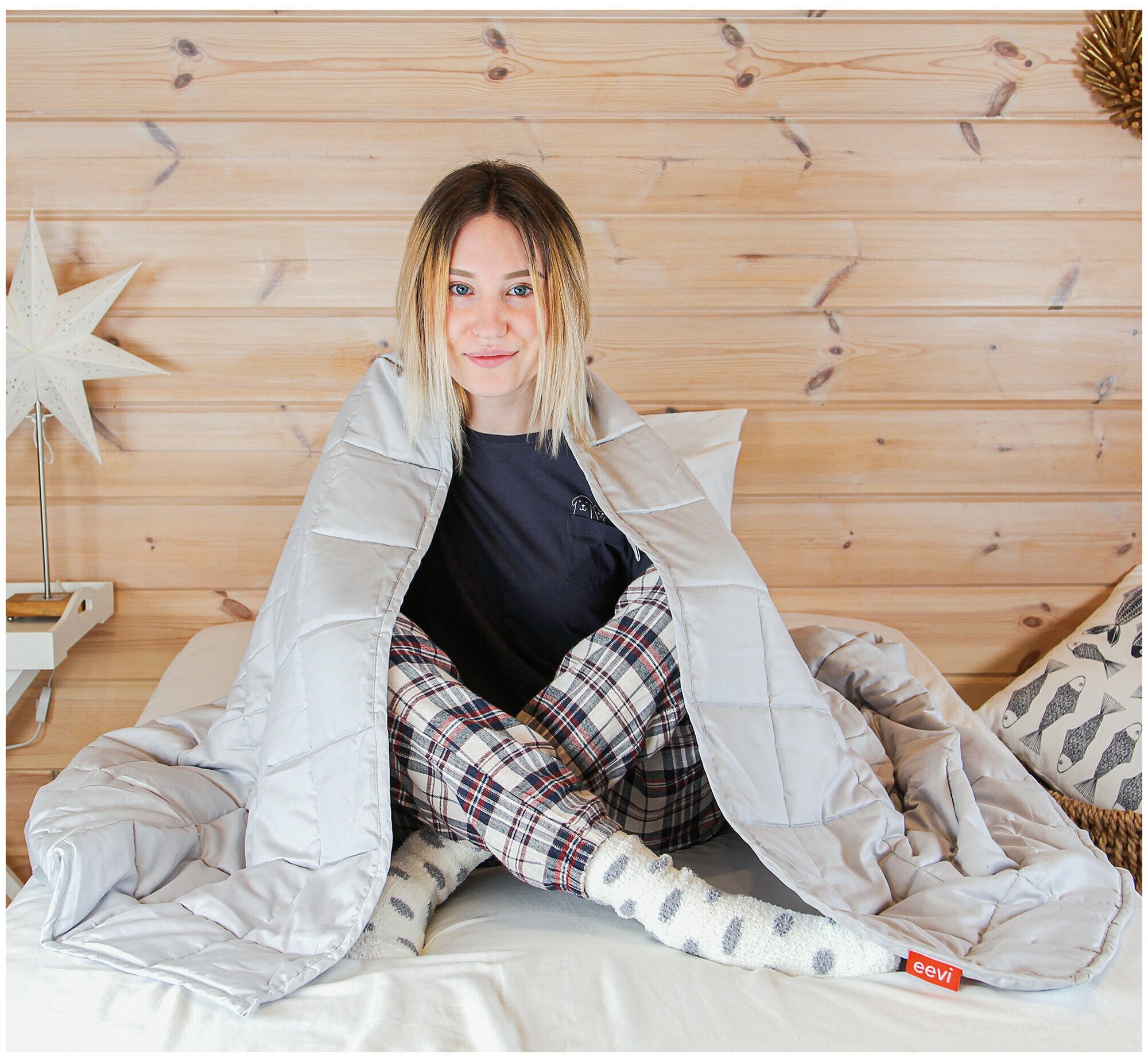Утяжеленное финское одеяло eevi calm (5кг) 1,5 спальное - фотография № 7