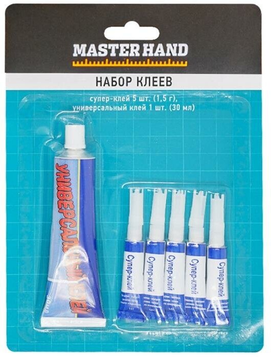 фото Набор клеев, клей универсальный и супер клей, Master Hand