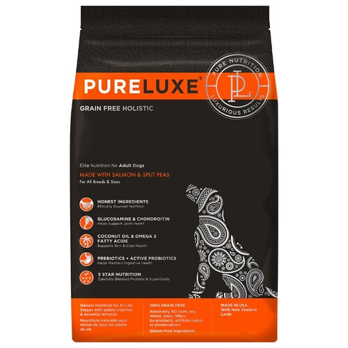 фото Корм для собак PureLuxe (1.81 кг) Elite Nutrition for adult dogs with salmon & split peas