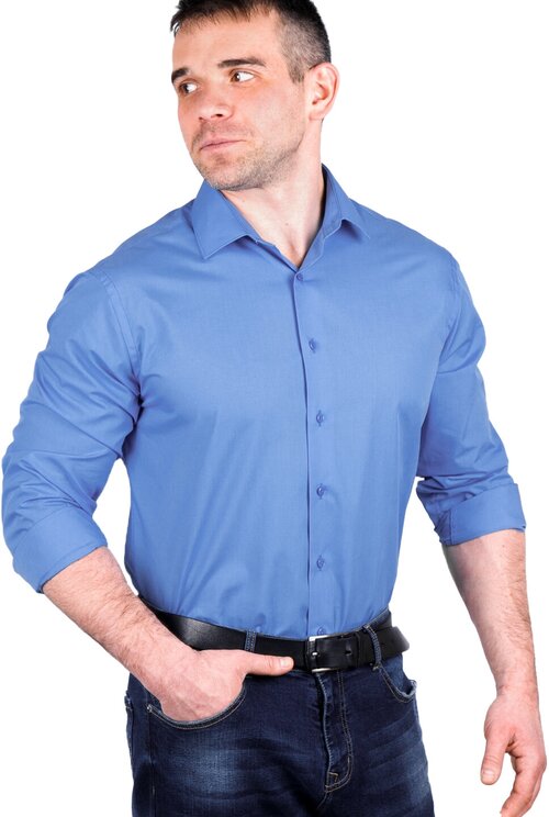 Рубашка WOMEN MEN, размер 39/170, серый, синий