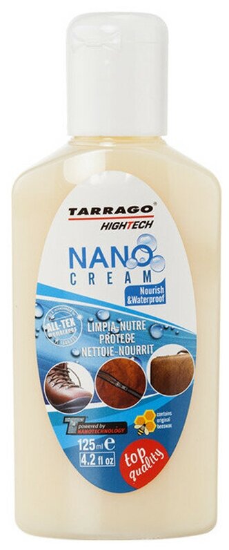 Бальзам Nano Cream TARRAGO для всех видов гладких кож и мембранных материалов, флакон, 125 мл.