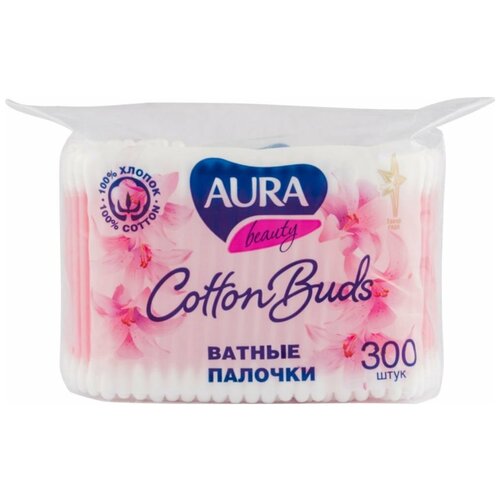 AURA Ватные палочки Aura Classic, 300 шт. в пакете