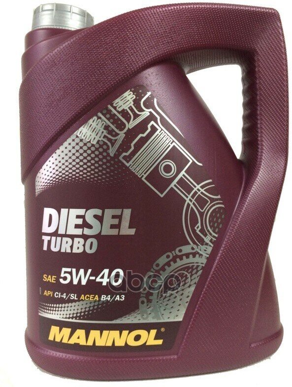 Масло Моторное 5W40 Mannol 5Л Синтетика Diesel Turbo Ci-4/Sl, B4/A3 MANNOL арт. 1011