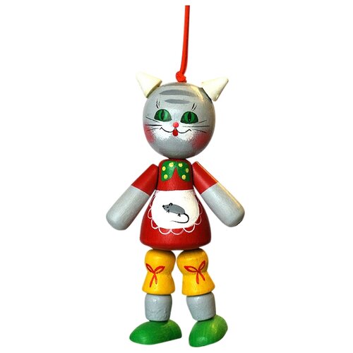 Деревянная игрушка фигура Кошка 12 см - Ручная работа - Натуральный материал - Подарок для ребенка 853₽