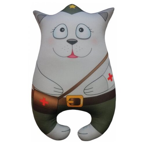 фото Декоративная подушка кот военный цвет: серый (18х29) мнушки