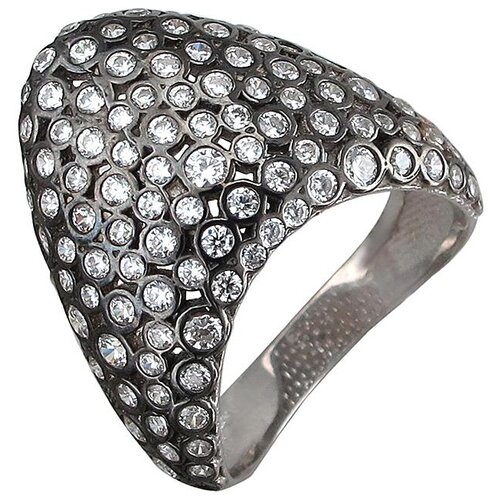 фото Эстет кольцо с фианитами из чернёного серебра 01к1510991ч, размер 17