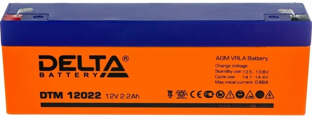 Аккумуляторная батарея DELTA Battery DTM 12022 12В 2.2 А·ч - фото №10