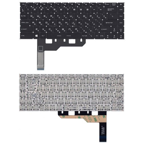 аккумулятор bty m491 для msi modern 15 a10m 11 4v 52 4wh 4600mah белый коннектор Клавиатура для ноутбука MSI Prestige 15 A10M черная