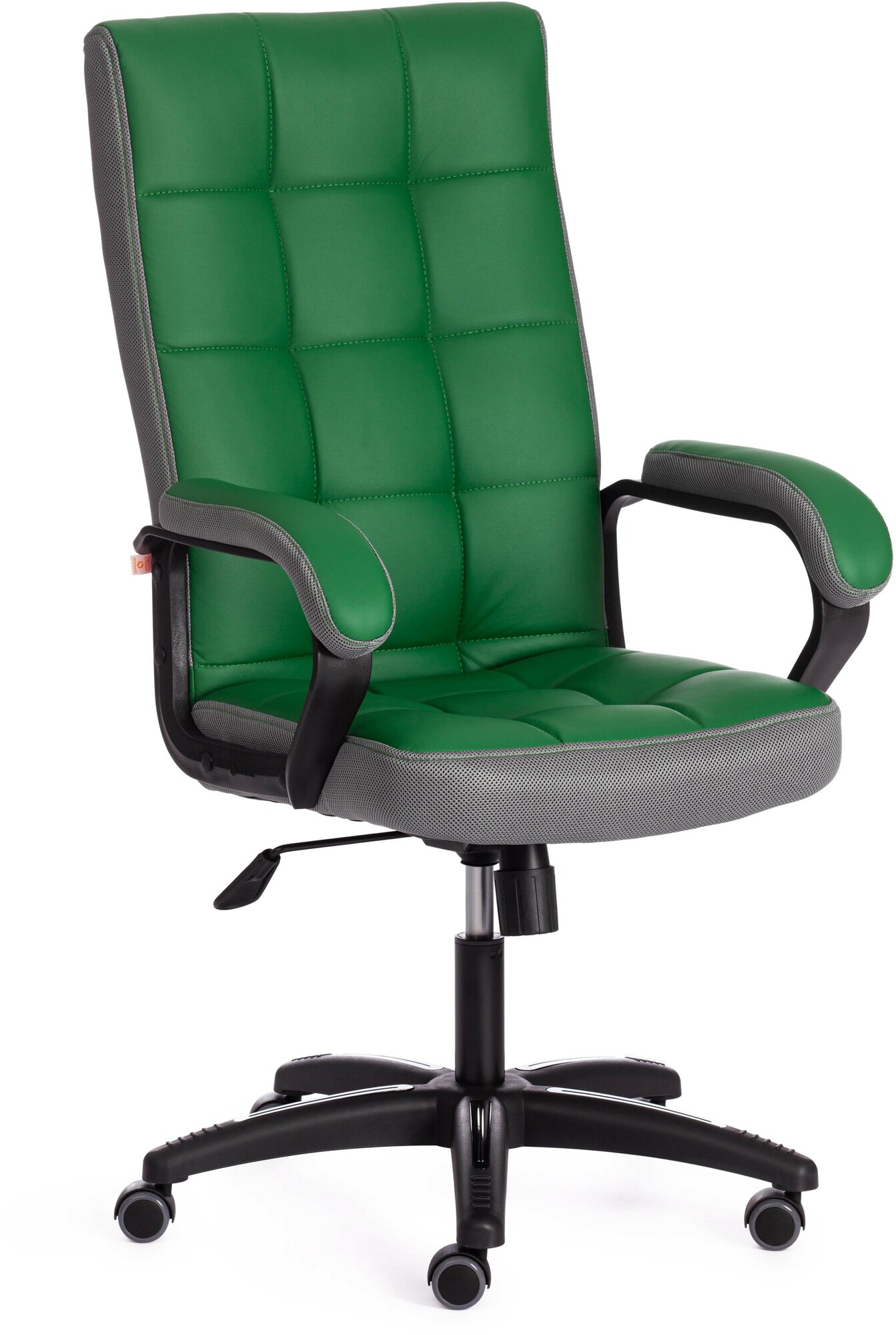 Кресло компьютерное TetChair TRENDY (22), экокожа, ткань, зеленый/серый