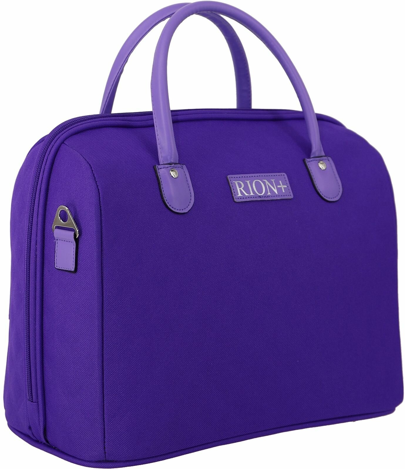 Женская дорожная сумка с ремнем на ручку чемодана Рион+ (RION+) / ручная кладь / саквояж для города, R236, Тканевая, 20 литров, сиреневый - фотография № 7