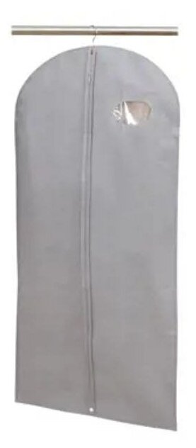 Чехол для одежды 60x135 см текстиль цвет серый