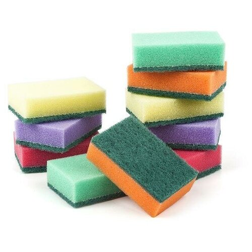 Губка поролон/абразив 1-2-Pro Стандарт (85х53х25мм) набор 10шт, 40 уп.