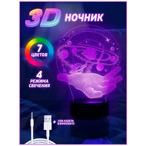 Ночник детский 3d Светильник настольный Вселенная