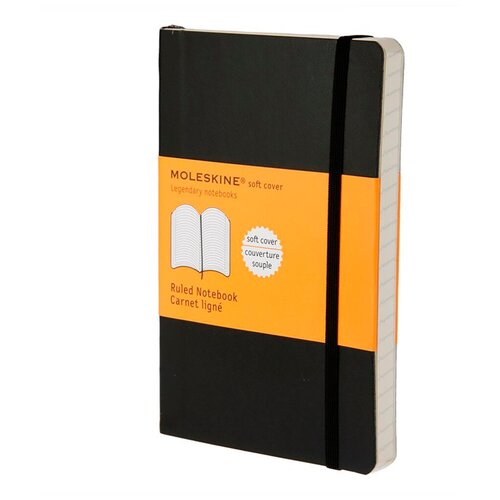 Блокнот Moleskine CLASSIC SOFT QP611 Pocket, 90x140 мм, 192 страницы, линейка, мягкая обложка, черный