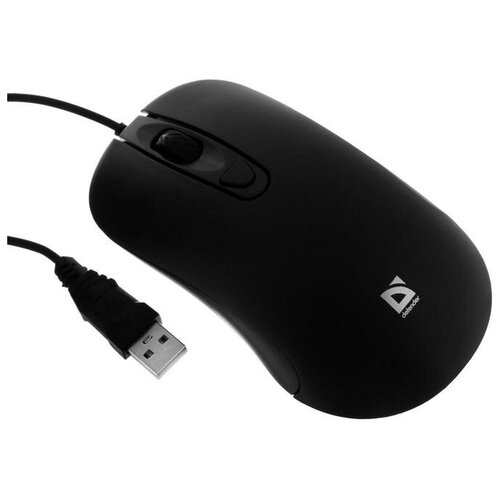 Мышь Defender Classic MB-230 проводная оптическая 1200 dpi 4 кнопки черная 45100₽