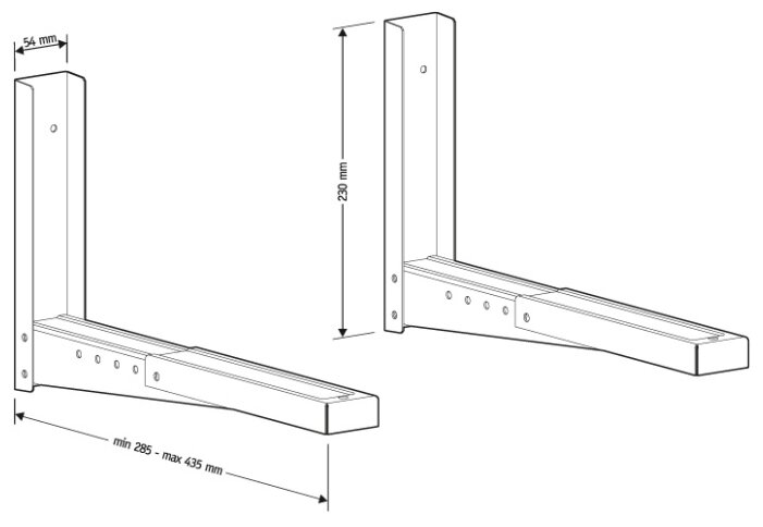 Кронштейн для СВЧ-печей Holder MWS-2002W белый max 40 кг настенный от стены 285 мм - фото №19