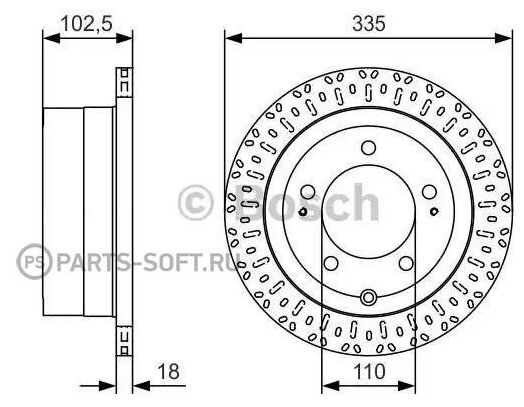 Диск тормозной | зад | BOSCH 0986479U32 | цена за 1 шт