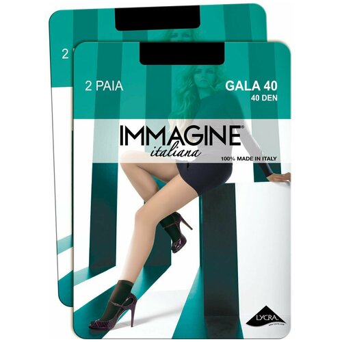 Носки Immagine, 40 den, 4 пары, 2 уп., размер 1-unica, черный