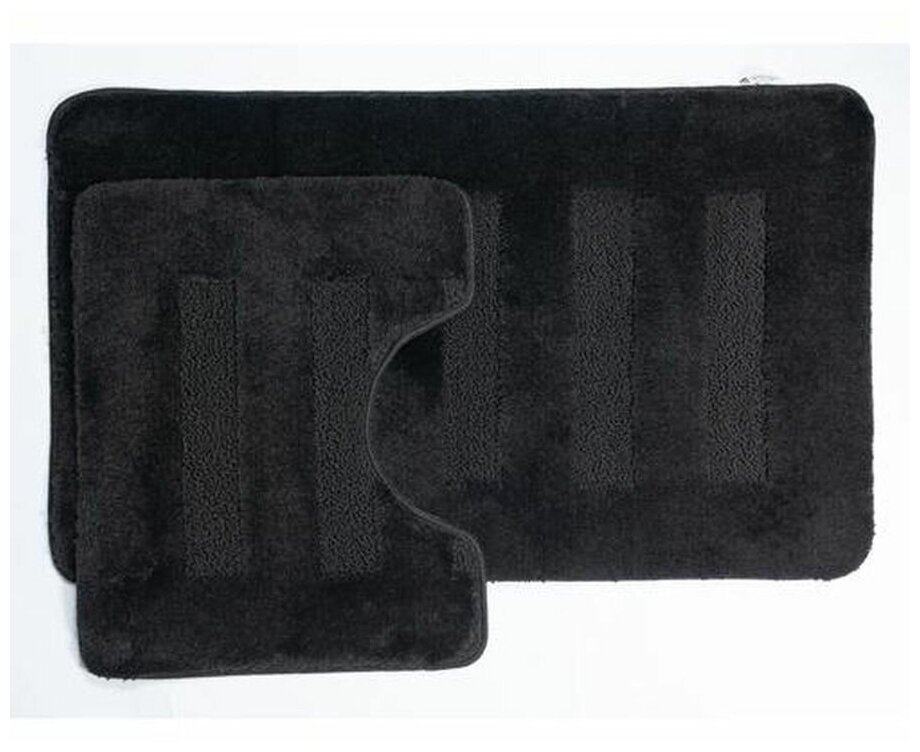 Комплект ковриков для в/к AQUA-PRIME Melany из 2 шт 60х100/50х60см 20мм (черный)