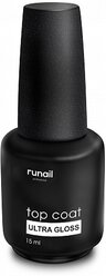 Runail Professional Верхнее покрытие Top Сoat Ultra Gloss, прозрачный, 15 мл