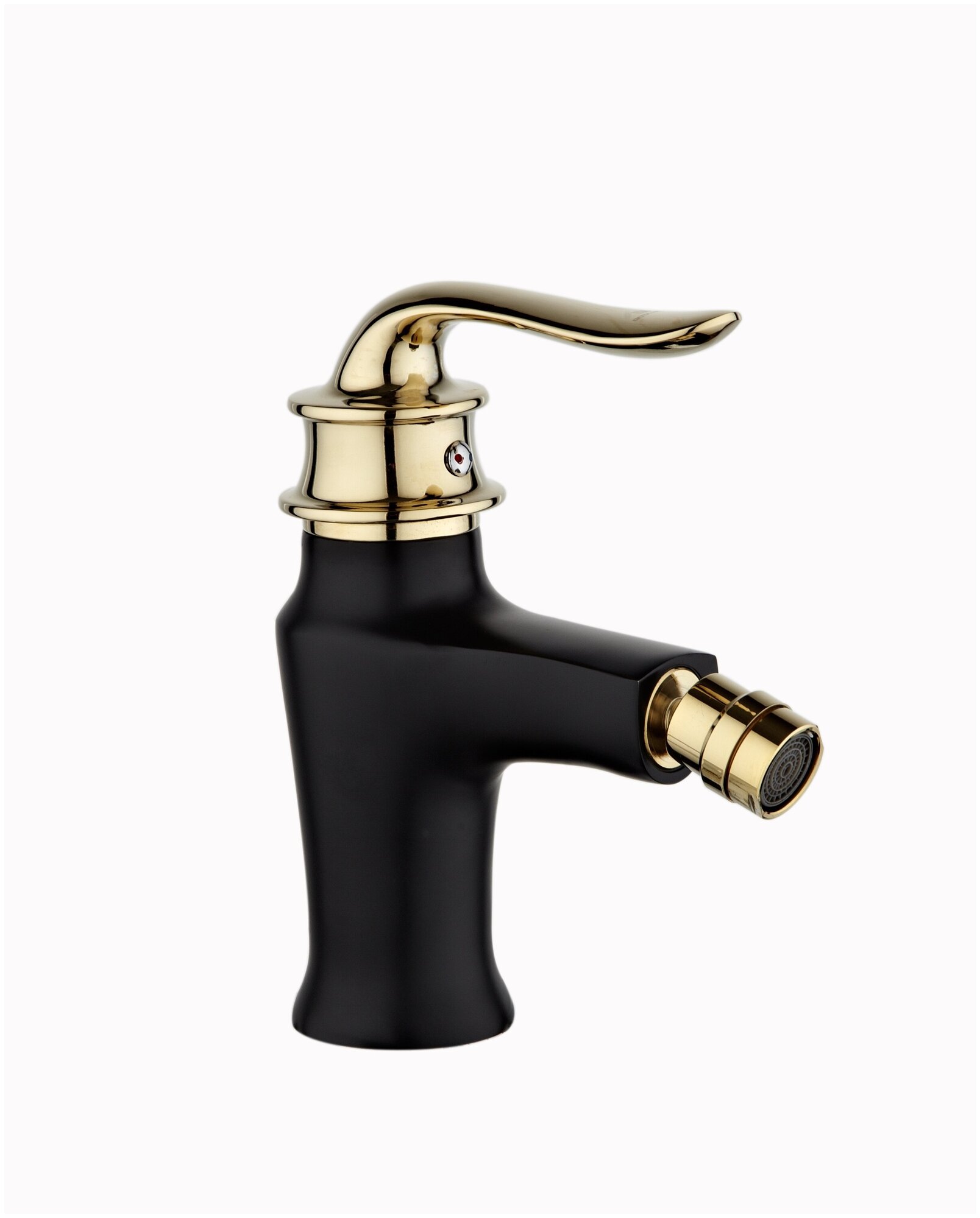 Смеситель на Potato биде P50219-6 одноручковый, крепление шпилька, чёрный с золотом