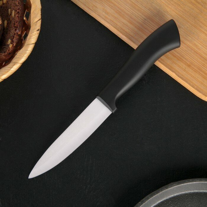 Доляна Нож керамический Доляна «Тень», лезвие 10,5 см, цвет чёрный