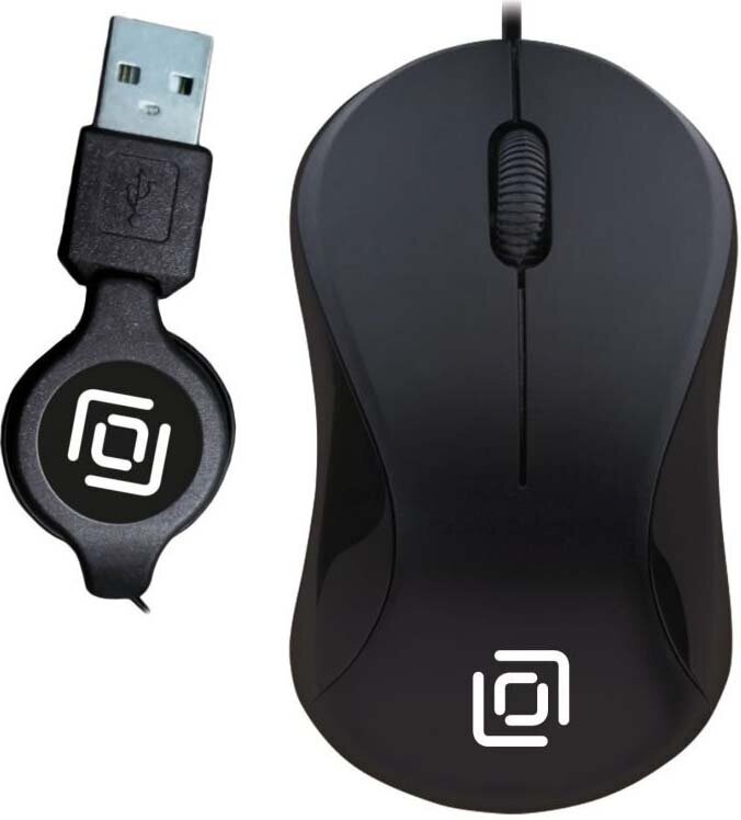 Мышь OKLICK 115SR черный оптическая (1000dpi) USB для ноутбука (2but)